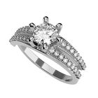 Anillo de Compromiso de 14K con Diamante de Laboratorio 0.50 CT F VS1 Talla 9.5 ORO BLANCO 14K &ndash; / M459-50-14W-LG-95