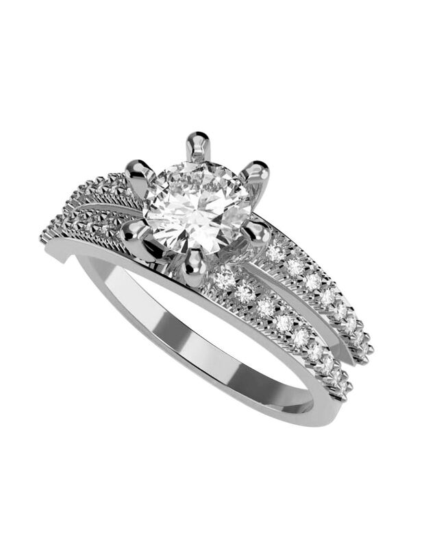 Anillo de Compromiso de 14K con Diamante de Lab... image number null