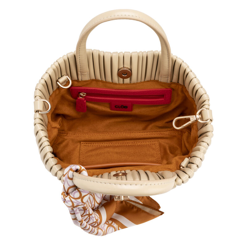 Bolsa Tote Chica Look Blisado Color Beige image number null