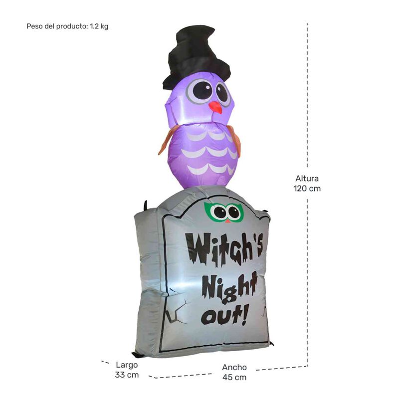 Inflable Halloween Buho Tumba Led 120 Cm image number null
