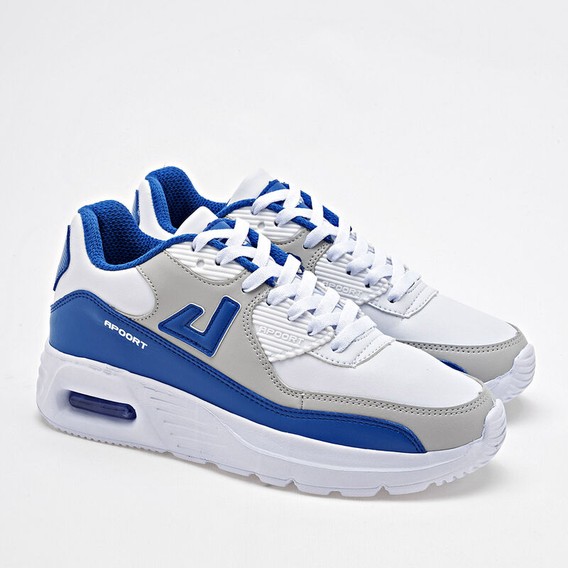 Apoort Tenis urbano para joven blanco gris azul image number null