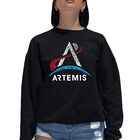 Sudadera De Cuello Redondo Word Art Para Mujer - Logo NASA Artemis - Negro