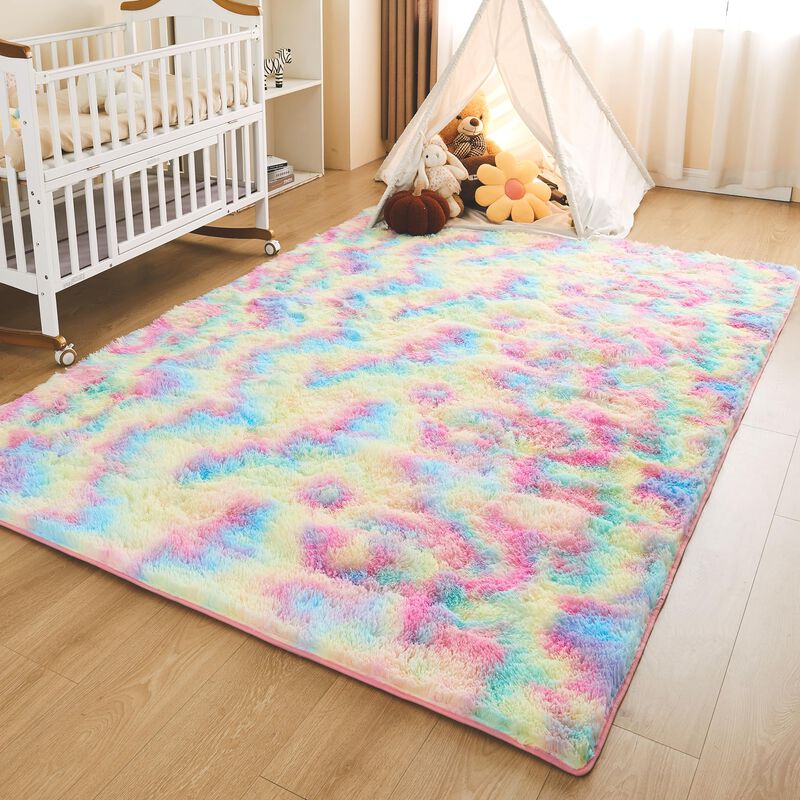 Alfombra Litanika 122 &times; 183 cm Tie‑dye Arco&iacute;ris... image number null