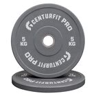 Par Discos Ol&iacute;mpicos Crossfit Bumper Nucleo Acero Reforzado Gris Centurfit