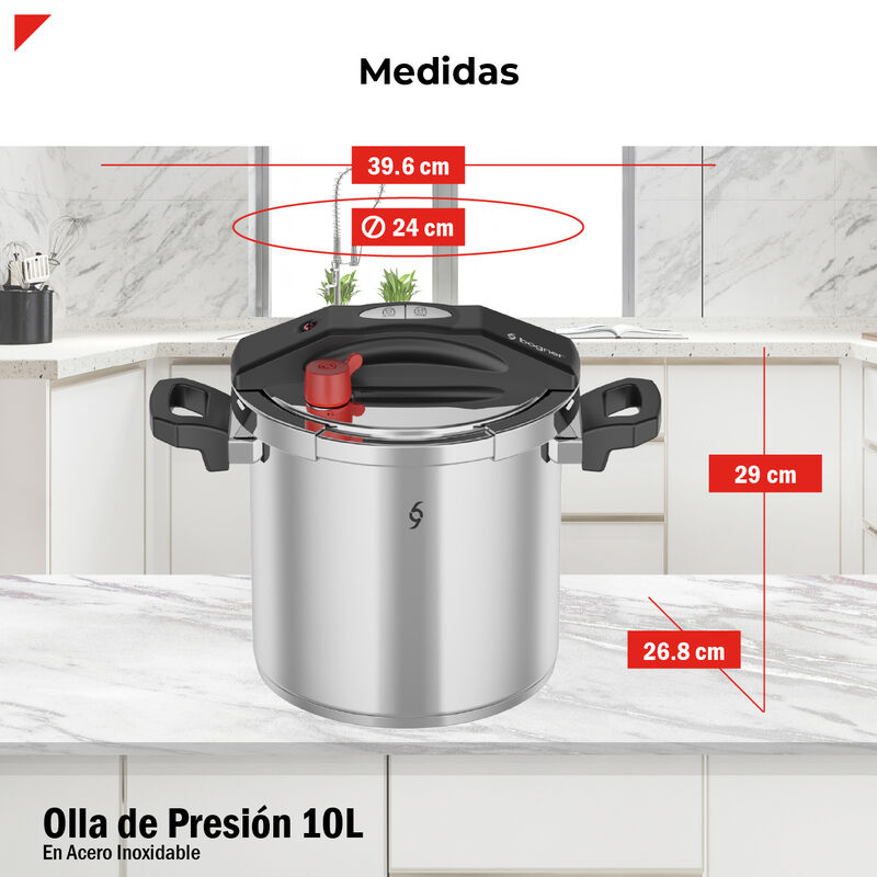 Olla De Presi&oacute;n De 10 Litros Acero Inox 304 Bog... image number null