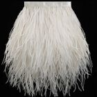 Avestruz Con Borde De Flecos En Forma De Plumas, 4-5 Pulgadas Y 5 M, Color Blanquecino