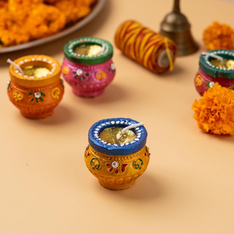 Diya De Arcilla Letz Celebrate &ndash; Paquete De 18,... image number null