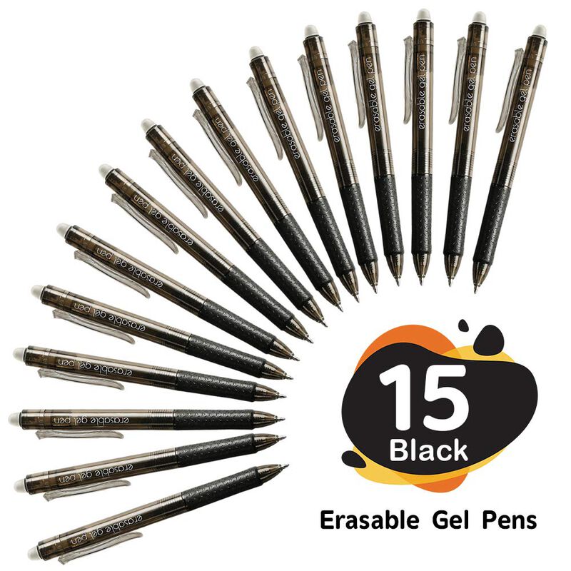 Bol&iacute;grafos De Gel Lineon 15 Unidades Negro Borr... image number null