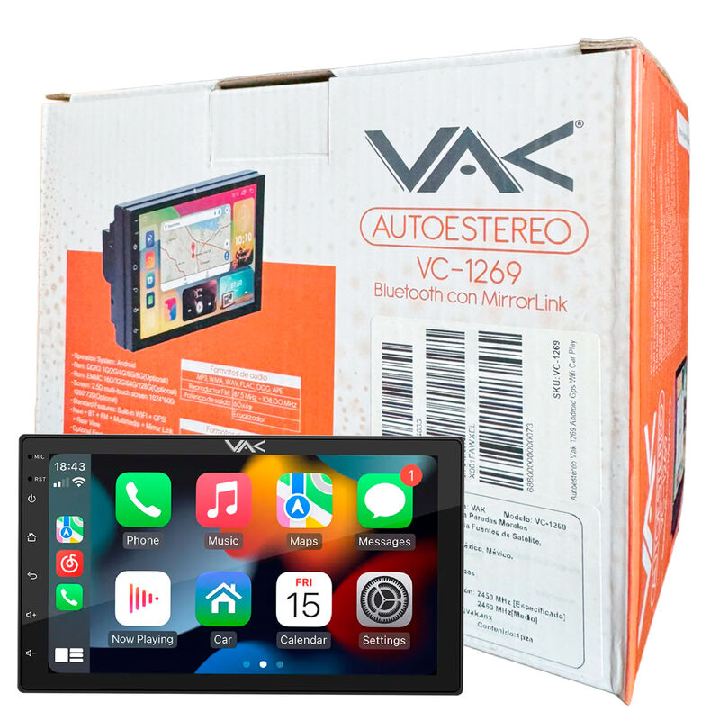 Autoest&eacute;reo Vak 1269 2 Din Android Gps Wifi Car... image number null