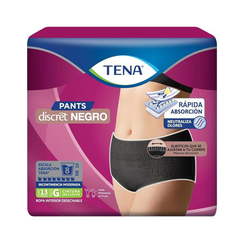Tena Pants Discret Negro Grande 13 Piezas image number null
