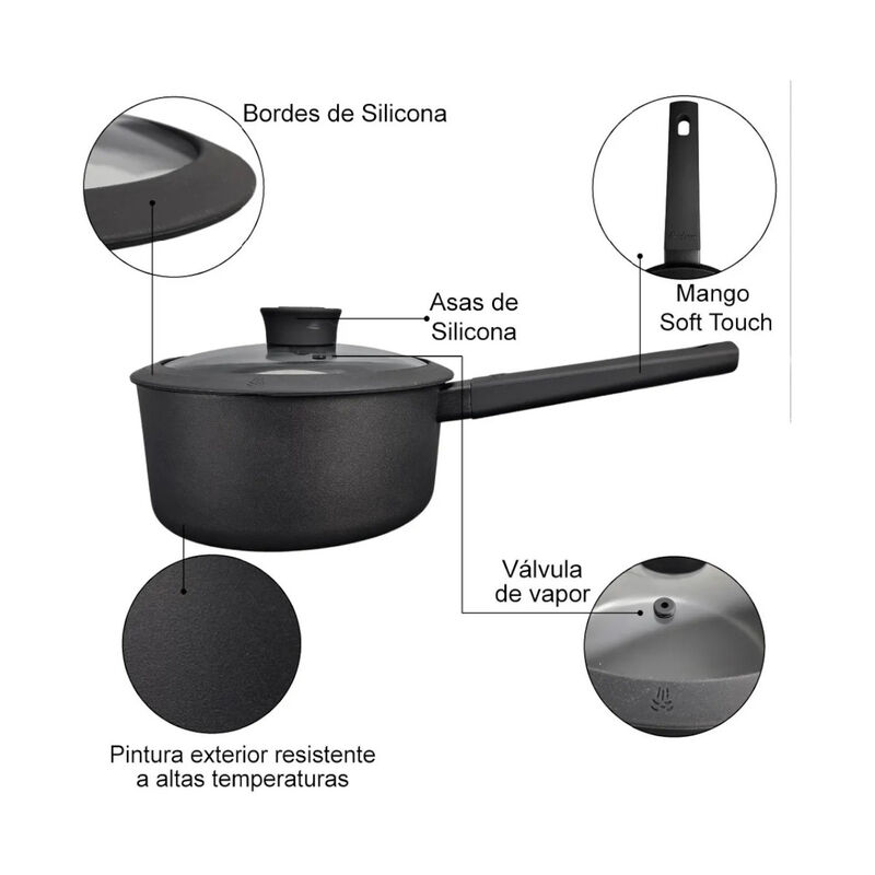 Olla Cacerola Cocina HUDSON 18 cm Aluminio Anti... image number null