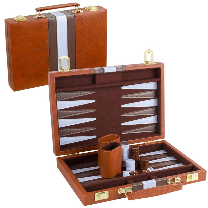 Funda Cl&aacute;sica De Piel Sint&eacute;tica Backgammon Set ... image number null