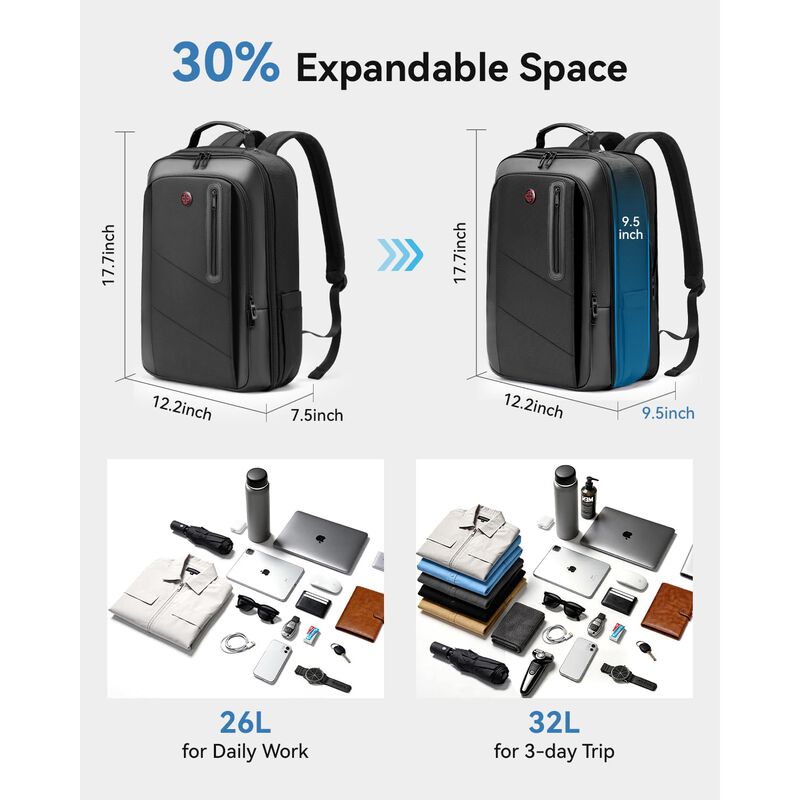 Mochila Cross Gear 15.6" Expandible Impermeable image number null