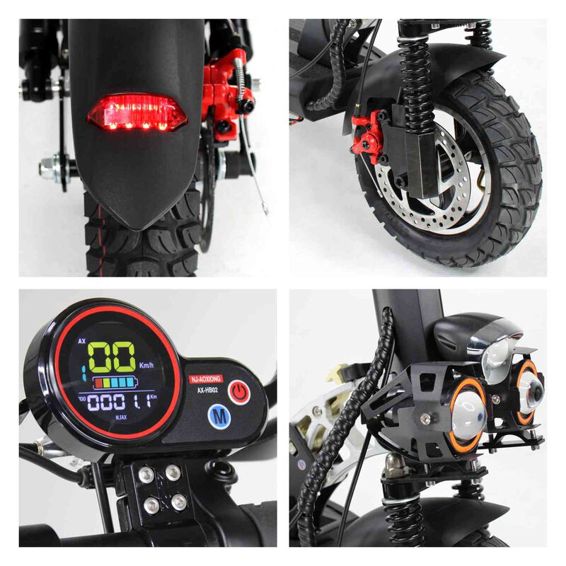 Scooter Eléctrico con Asiento Luz Led Usb Alarm... image number null