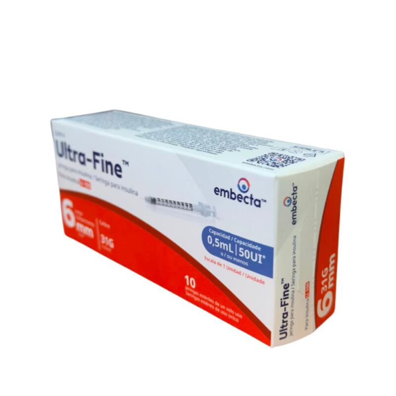 Jeringa Ultra Fine Para Insulina 6mm  31g X    ... image number null