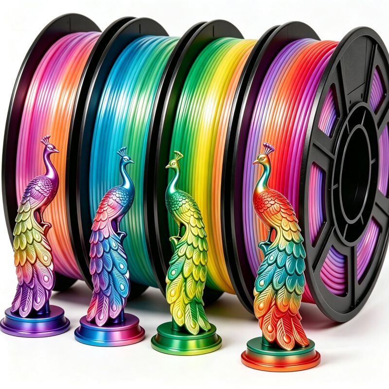 Filamento Silk Pla+ Filajoy3d 1,75 mm Arco&iacute;ris ... image number null