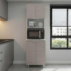 M&oacute;dulo Microondas Diamante Gris Y Blanco Virtual Muebles