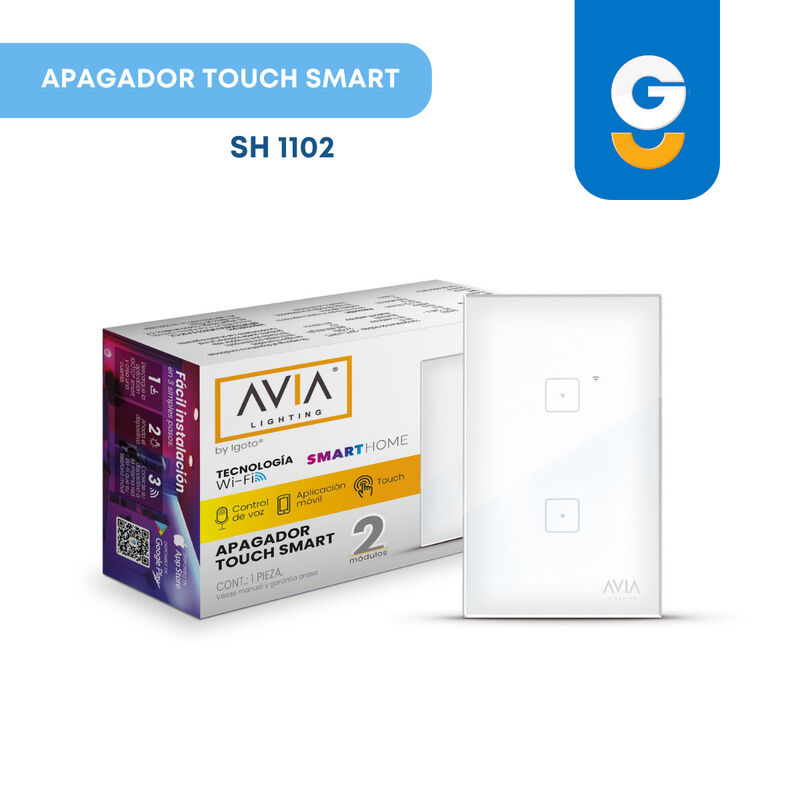 Pack 2 piezas Apagador De Pared Touch De Dos Mó... image number null