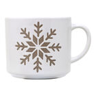 Taza De Cer&aacute;mica Navide&ntilde;a "copo De Nieve" 418 Ml - Taza Blanca Texturizada Apta Para Microondas