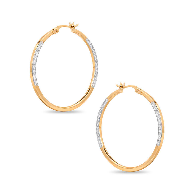 Arracadas Oro 10k Con Platinado 31 mm | Bizzarr... image number null