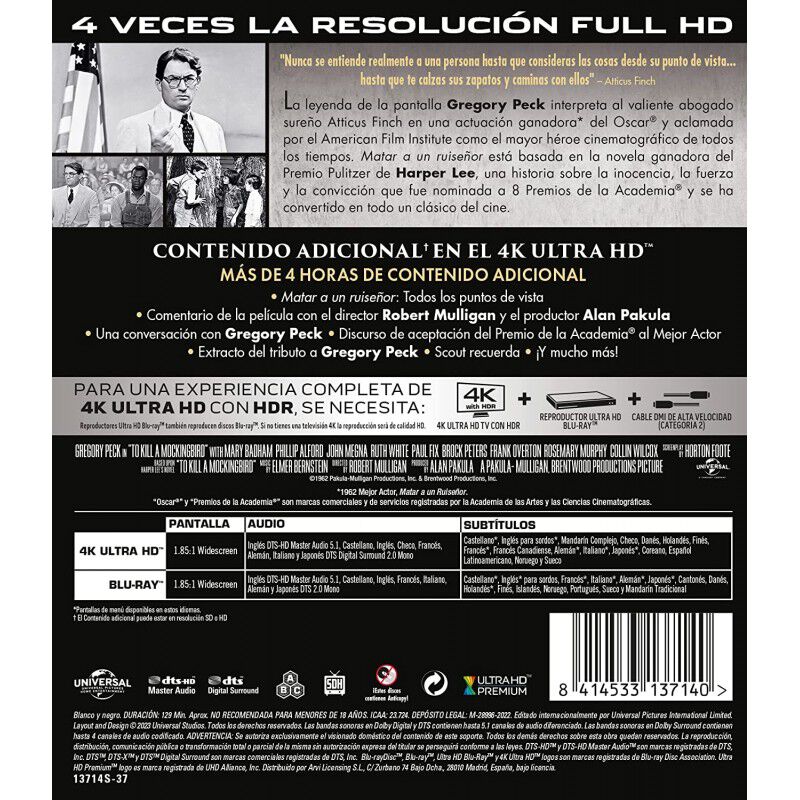 Matar A Un Ruise&ntilde;or (4k Uhd + Blu-ray) [blu-ray... image number null