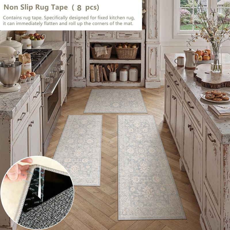 Alfombra Wondrg Floral Cocina 2 Piezas Azul Y C... image number null