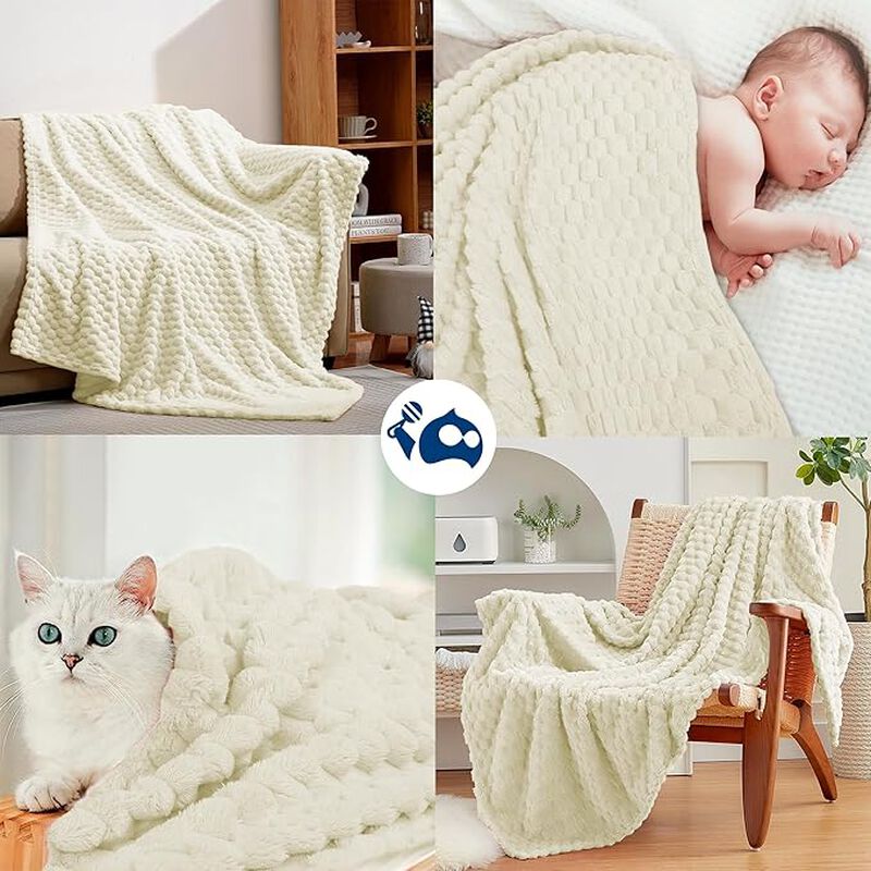 2 Cobijas para Bebe Color Hueso Bluelander image number null