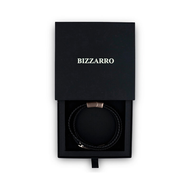 Pulsera De Acero En Color Negro Y Rosa Con Piel... image number null