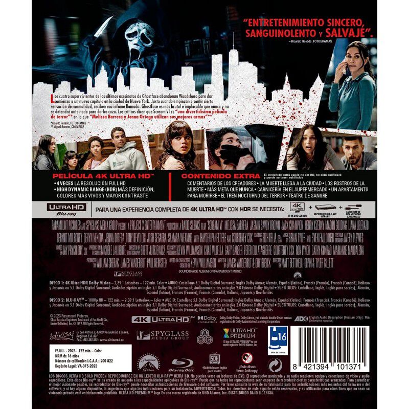 Scream VI (2023) (Ultra HD 4K y Blu-ray) [Blu-r... image number null