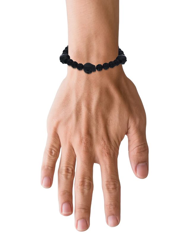 Pulsera De Acero Negro Mate Para Caballero image number null