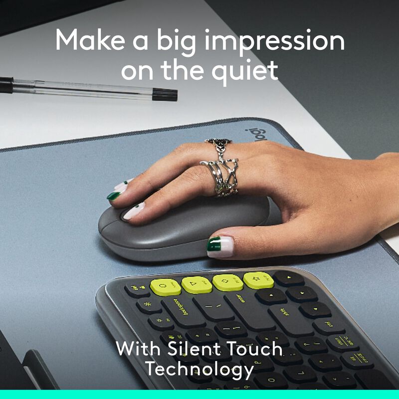 Rat&oacute;n Inal&aacute;mbrico Logitech Pop Graphite Con Emo... image number null