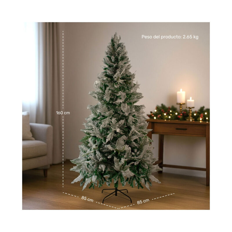 Arbol Navidad Nevado Premium 1.6m Pino Navide&ntilde;o... image number null