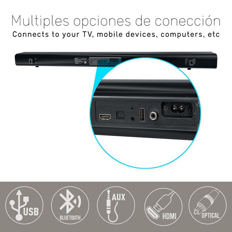 Barra de sonido 2.1 con subwoofer alambrico 500... image number null