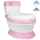 Baño Entrenador para Niños con Sonido Asiento Acolchado Diseño Realista - Rosa