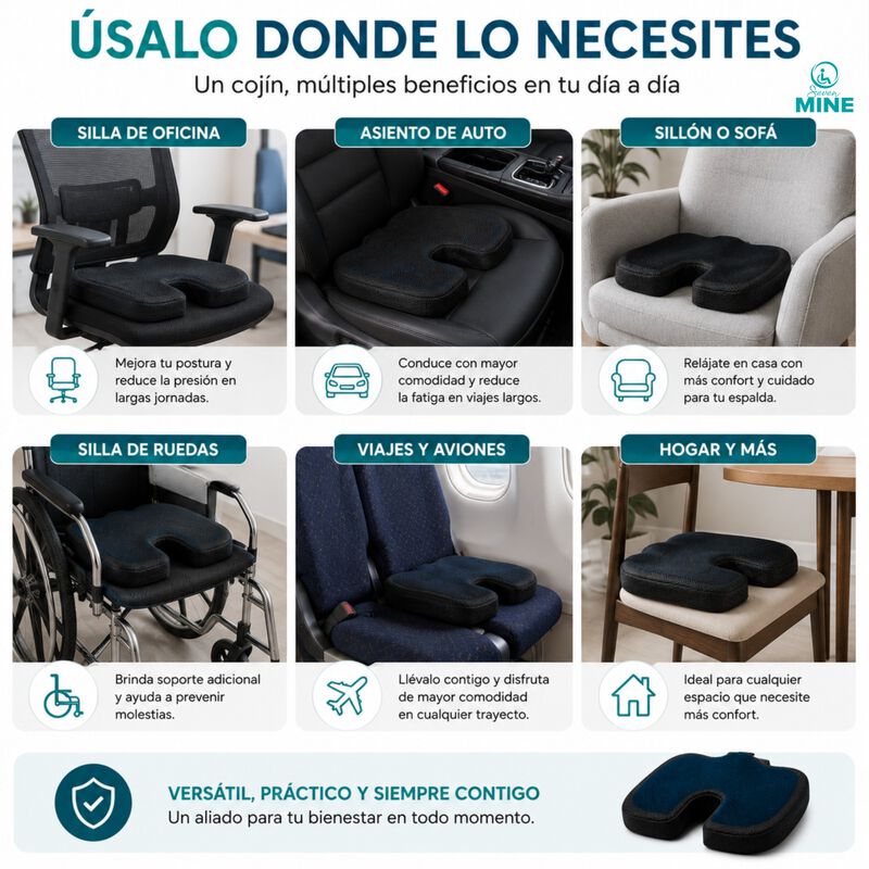 Coj&iacute;n Ortop&eacute;dico Gel Memory Foam Antideslizante... image number null