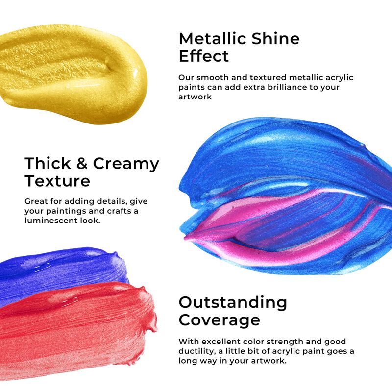 Set De Pintura Acr&iacute;lica Artme Metallic, 24 Colo... image number null