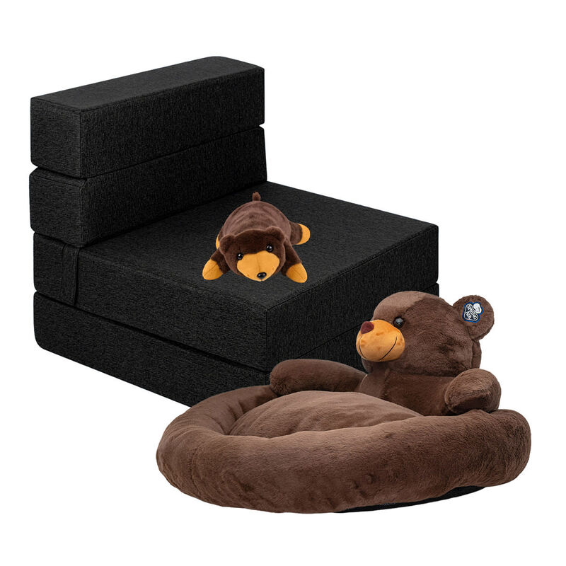 Sill&oacute;n Plegable Individual Negro+ Cama para Per... image number null