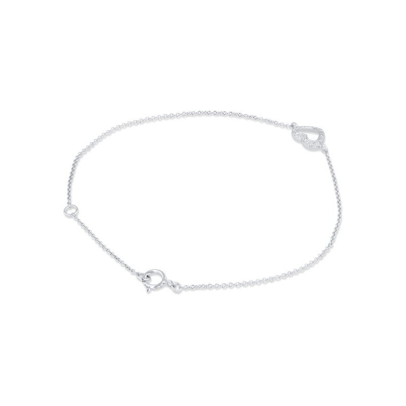 Pulsera&nbsp; Oro Blanco 14k Con 5 Pts De Diamante image number null