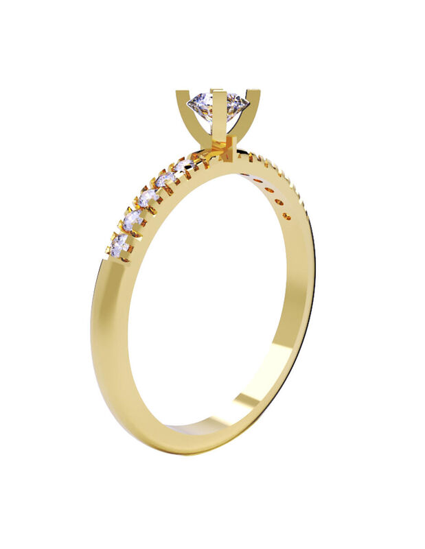 Anillo de Compromiso de 14K con Diamante de Lab... image number null