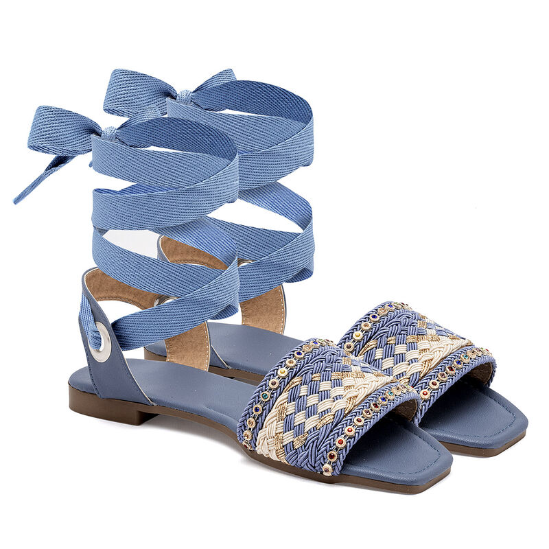 Calzado pasion Sandalia para mujer azul beige o... image number null