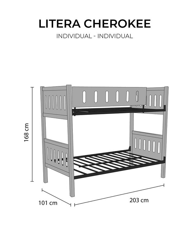 Cama Litera 2 Niveles Individual Individual Che... image number null