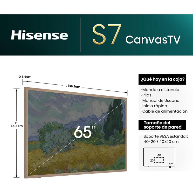 Televisi&oacute;n Pantalla 65 Pulgadas Hisense Canvas ... image number null