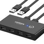 Selector De Interruptores Usb Ugreen Para 2 Ordenadores Y 4 Dispositivos Usb