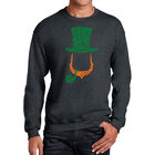 Sudadera De Cuello Redondo Word Art Para Hombre - Duende Irland&eacute;s - Gris
