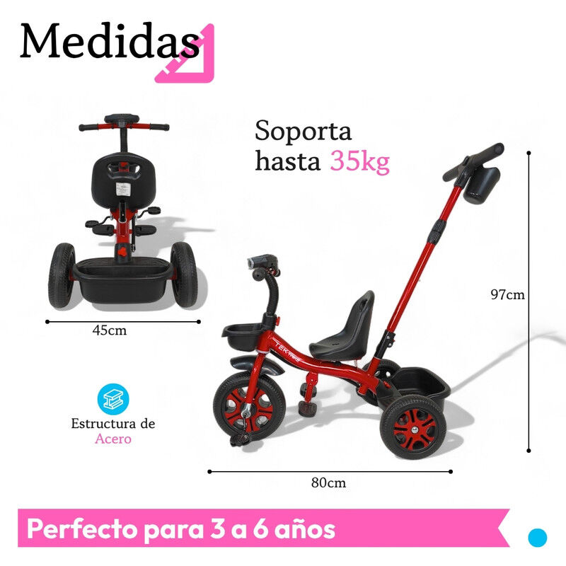 Triciclo C/ Bast&oacute;n Dirigible Musical C/ Luz TEK... image number null