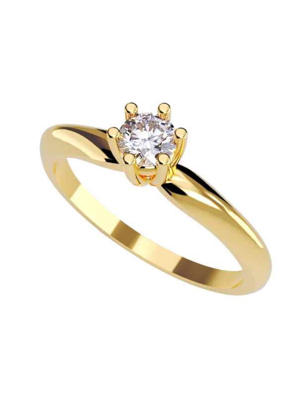 Anillo de Compromiso en Oro de 14K con Circonia... image number null