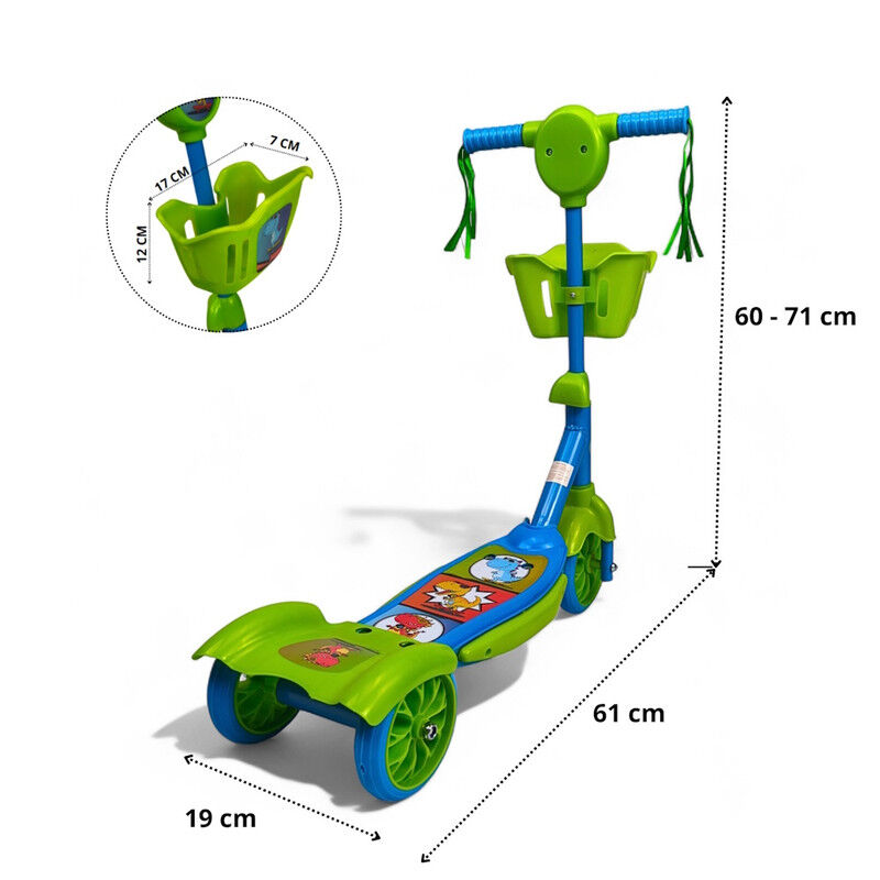 Scooter Infantil 3 Ruedas C/Canasta Luces y Son... image number null