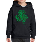 Sudadera Con Capucha Word Art Para Ni&ntilde;a - Tr&eacute;bol Del D&iacute;a De San Patricio - Negro