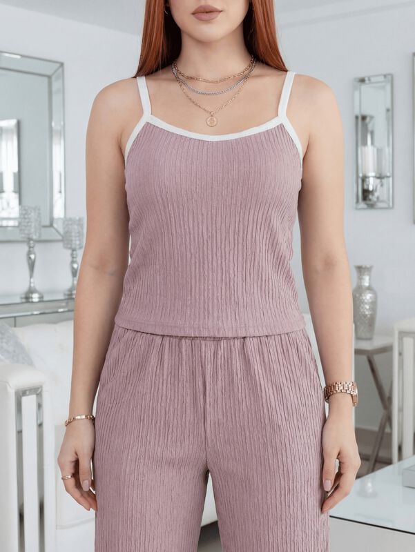 Conjunto Moderno 2 Piezas Conj-0174 Rosa Top De... image number null