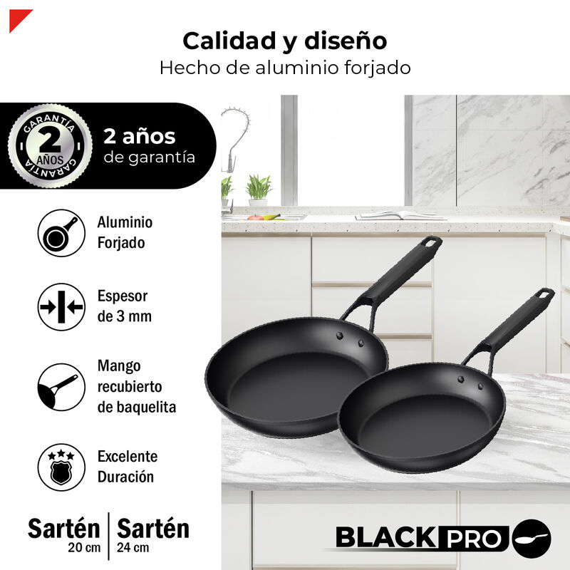 Set 2 Sartenes 20 Y 24cm Aluminio Forjado Bogne... image number null